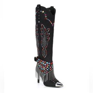 Gianni Bini Kaitrin Rainbow Rhinestone Fringe
Bandana Over The Knee Tall Boots